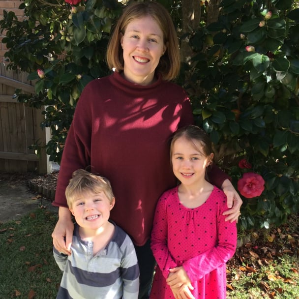 Sarah pictured with her two children.