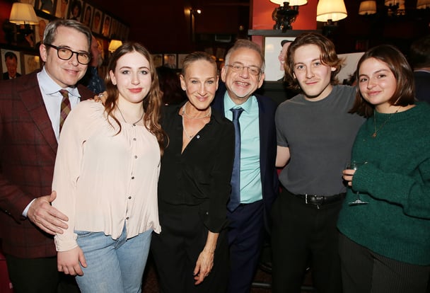 Matthew Broderick, Marion Loretta Elwell Broderick, Sarah Jessica Parker, Marc Shaiman, James Wilkie Broderick and Tabitha Hodge Broderick.