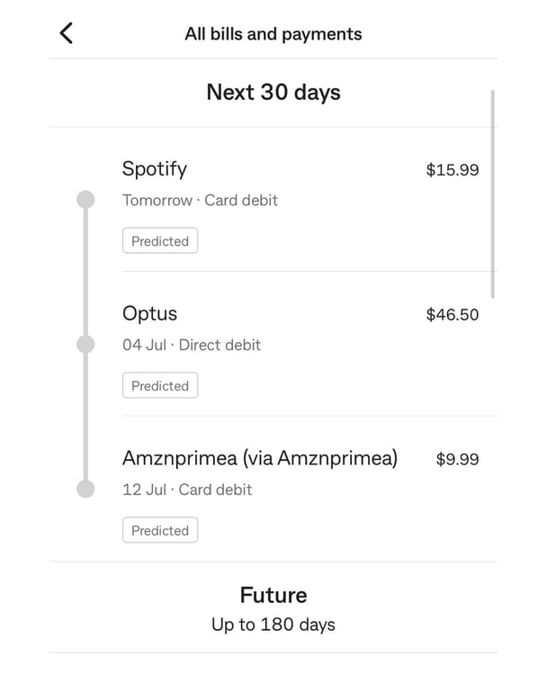 My CommBank app actually predicts my next bill. Image: Cassandra Greem