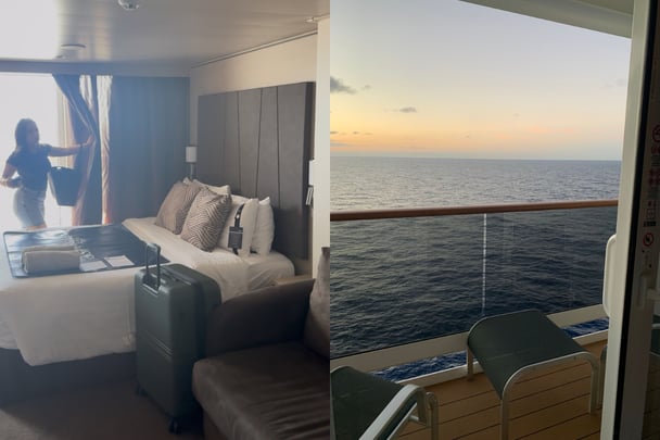 MSC World America Deluxe Balcony Cabin with view.