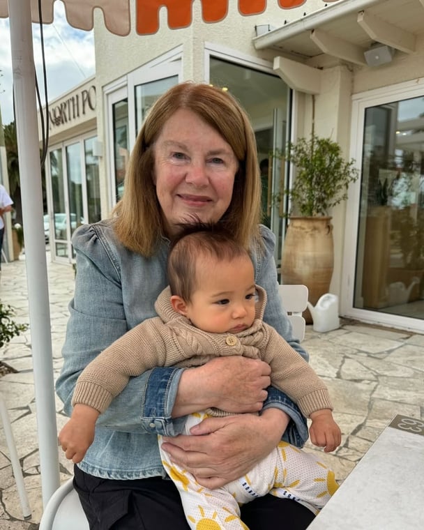 A beautiful photo of a grandmother with her grandson.