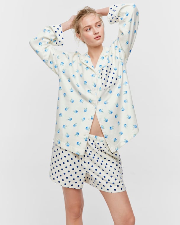 Peter Alexander Floral Spot Bamboo Flannelette Shirt & Short Pj Set