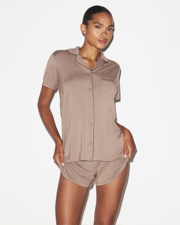 Skims Sleep Short Sleeve Button Up Set