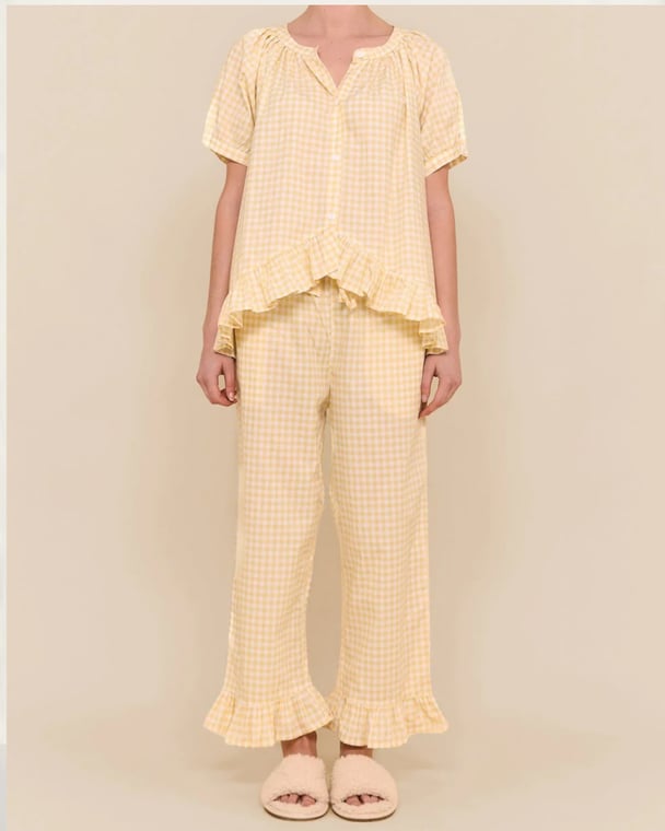 Piyama Sophie Sleep Set - Gingham Yellow