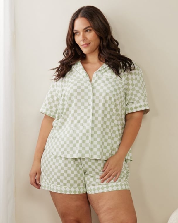 Atmos & Here Curvy Ellie Soft Check PJ Set