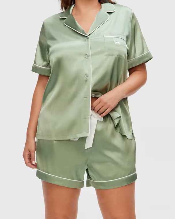 Peter Alexander Sage Chic Satin Shortie Pj Set