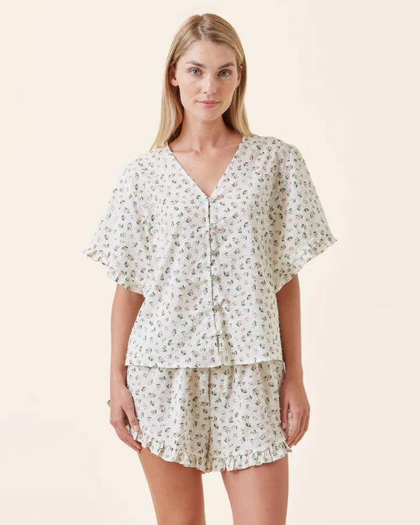 Papinelle Swiss Dot Frill Boxer PJ Set