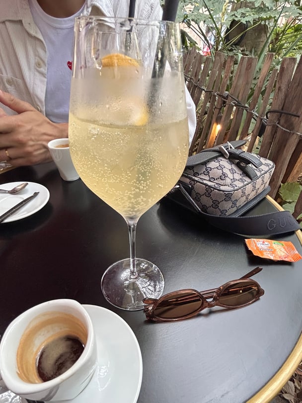 Lemon Spritz and espresso.