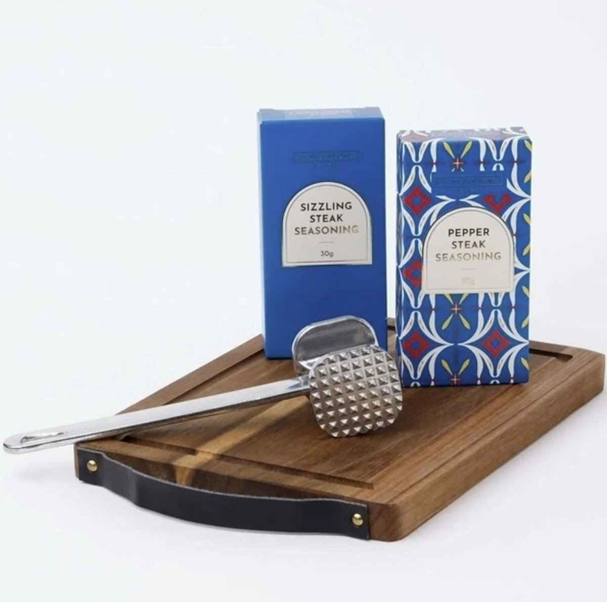 A Steak Board and Meat Tenderizer Set