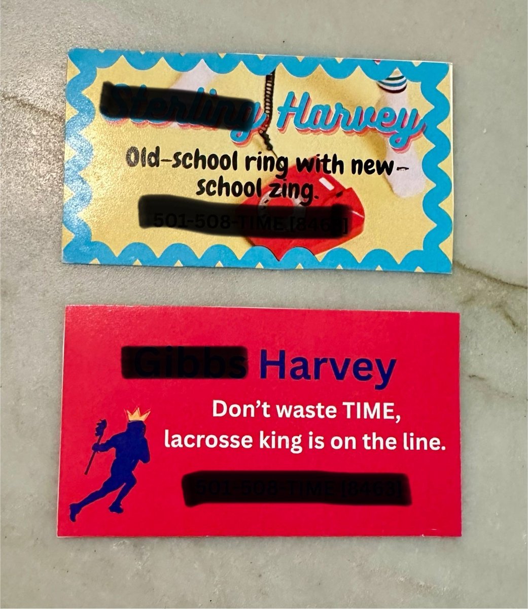 Calling cards.