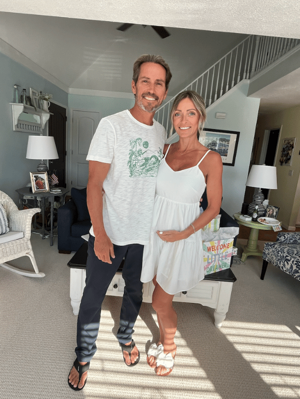 Tiffany is pregnant pictured with her partner Steven.