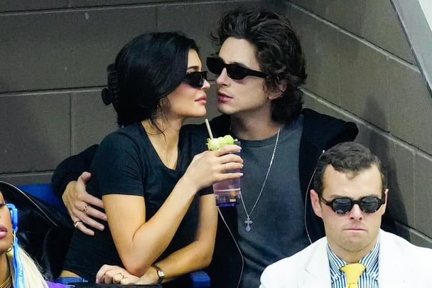 Kylie Jenner and Timothee Chalamet at the US Open in 2023.
