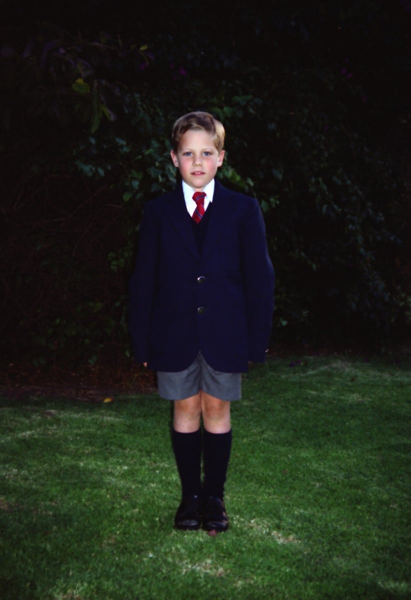 Tim Pocock in his Redfield College uniform, age 7.