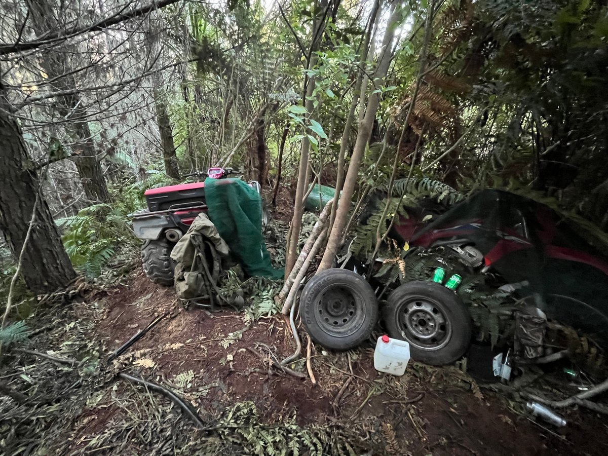 An image of the makeshift campsite where Tom Phillips and his children were hiding.