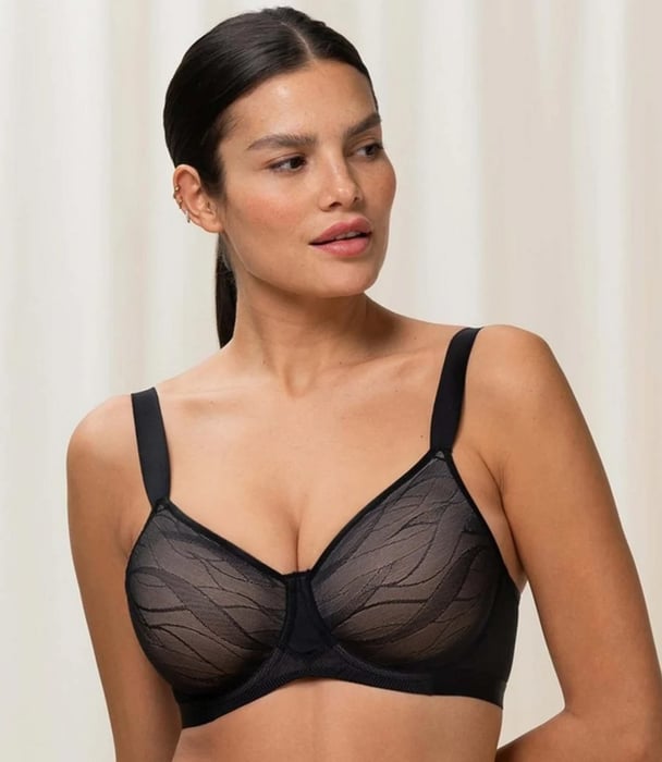 woman wearing black bra