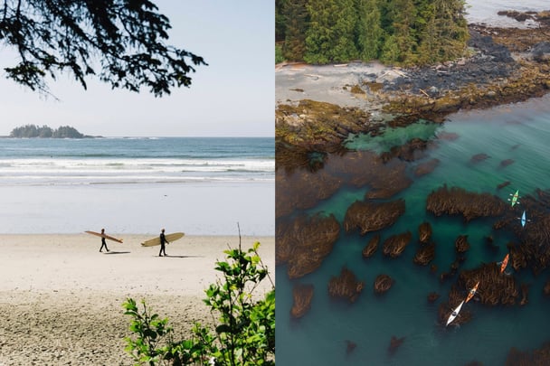 ucluelet beach and kayaking coastline Canada