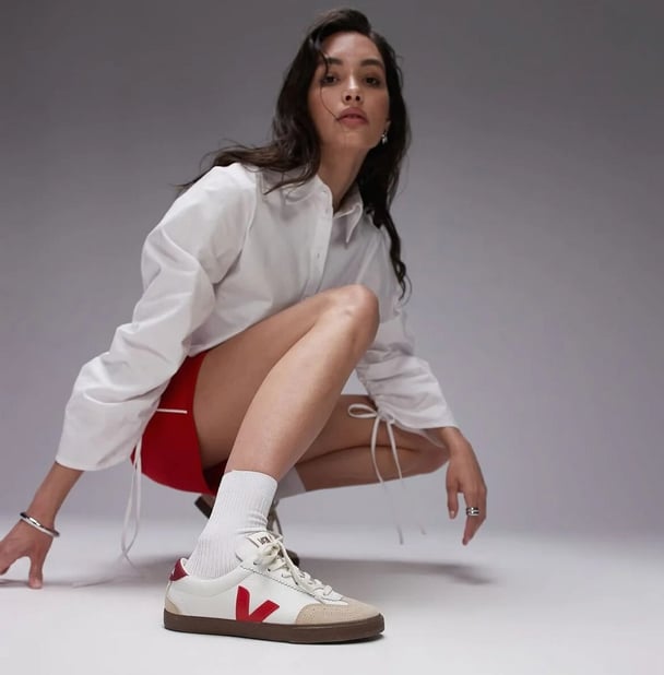 white and red Veja Volley sneakers
