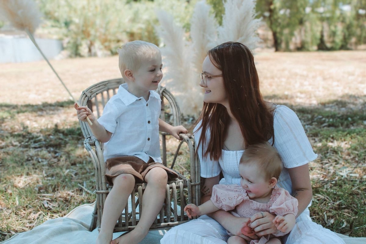 Deanne with her two kids.
