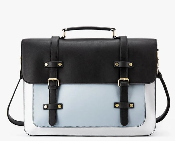 black and blue work bag