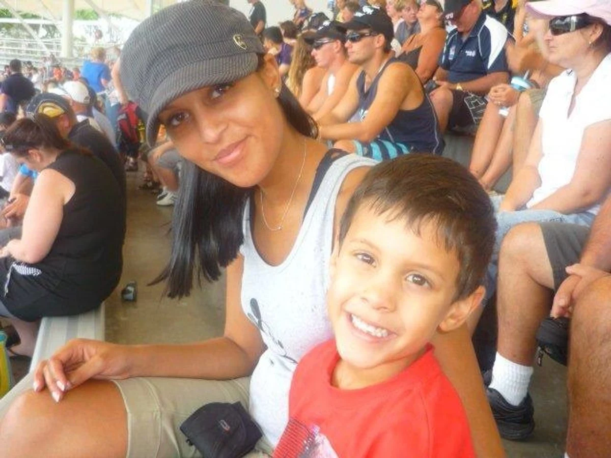 Caroline Brunne pictured with her child. 
