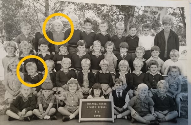 Kay and Adam met in kindergarten.