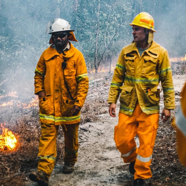 Efron working with firefighters in Australia. Image: Instagram/zacefron