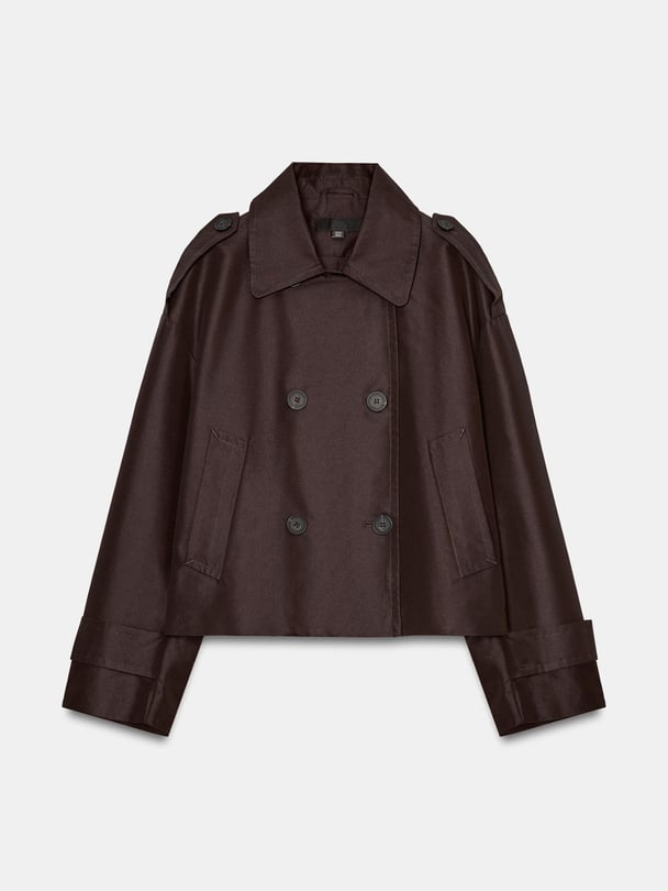 Cropped brown trench.