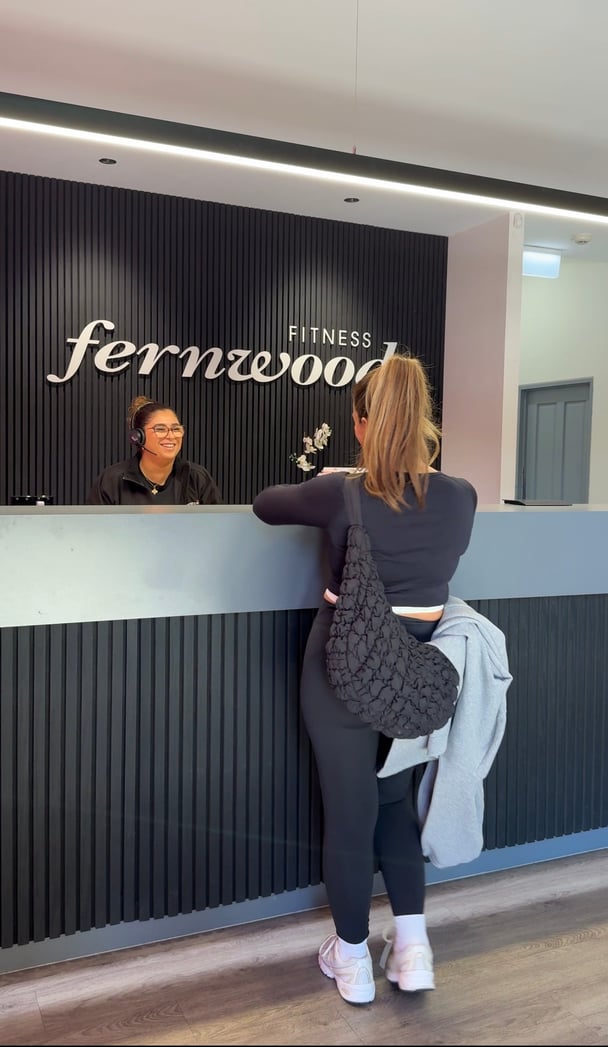 Zoe George in the women-only environment of a Fernwood Fitness club.